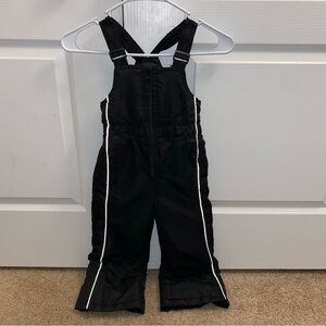 Athletech Kids Snow-Bib Overalls Black with White Trim